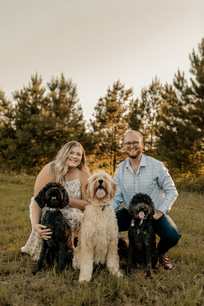 Engagement shoot with dogs